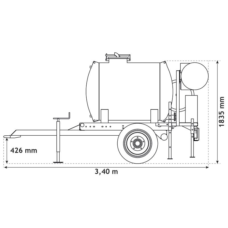 Wasserfässer auf Fahrgestell für Grünflächen 890 L