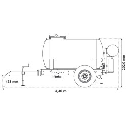 Wasserfässer auf Fahrgestell für Grünflächen 2000 L